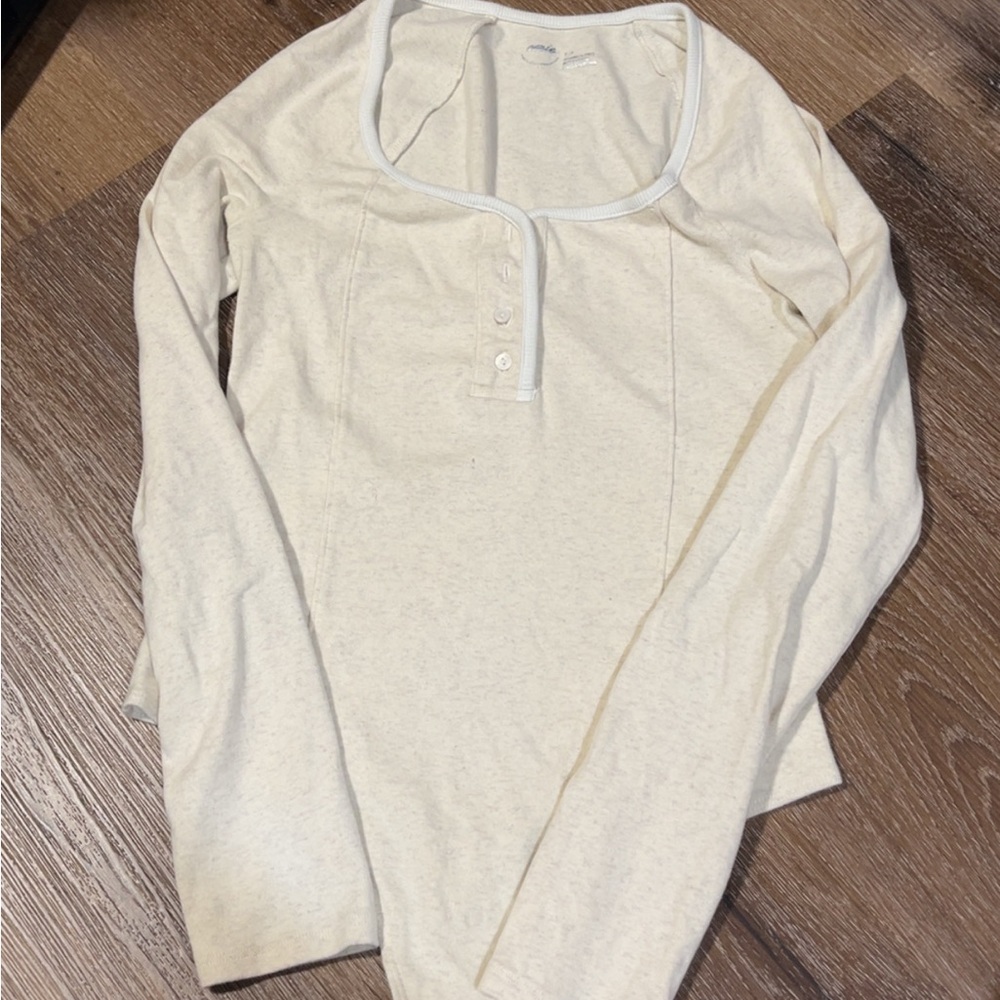 Women's Cream Long Sleeve Top